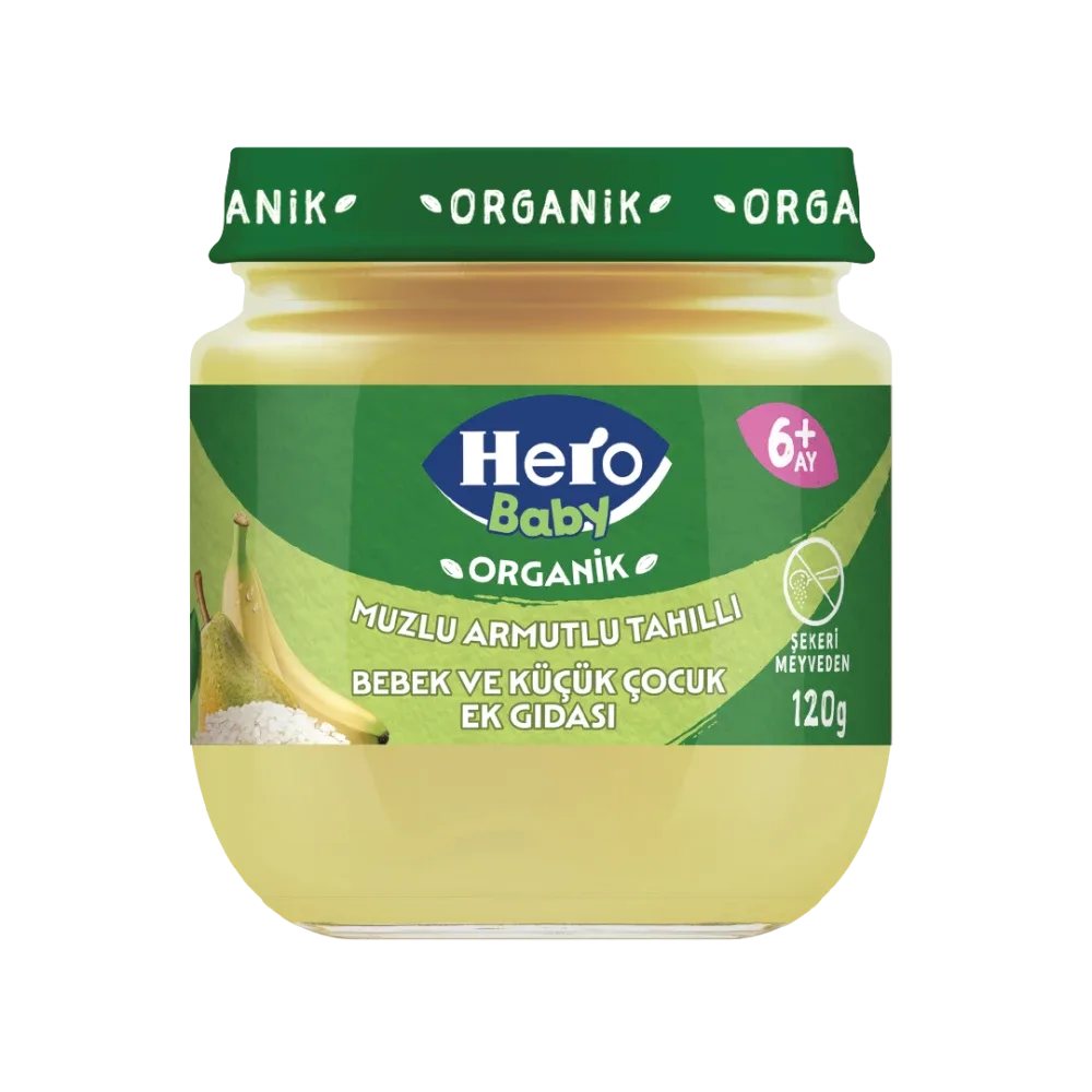 Organic Banana, Pear & Cereal. 120g